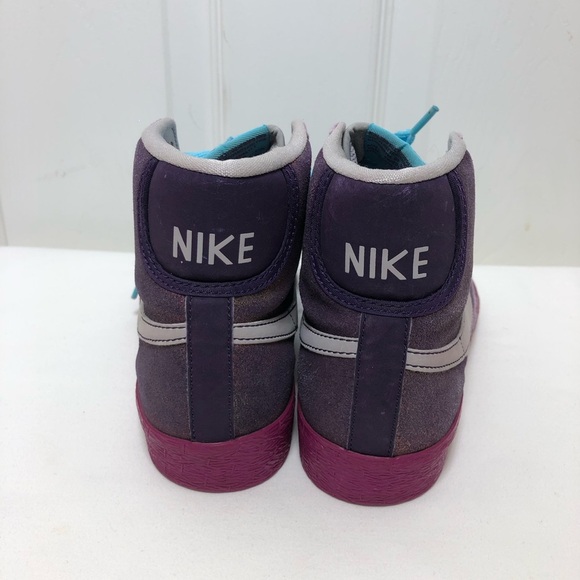 Nike Blazer Hightop Purple Gray & Blue Women’s Sneakers Size 6 - Picture 5 of 11